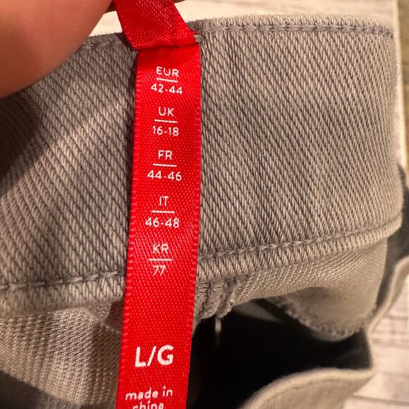 SPANX Jean-ish Cropped Leggings Slate Gray Shaping Pull On Pockets Size L NWT - Picture 5 of 11